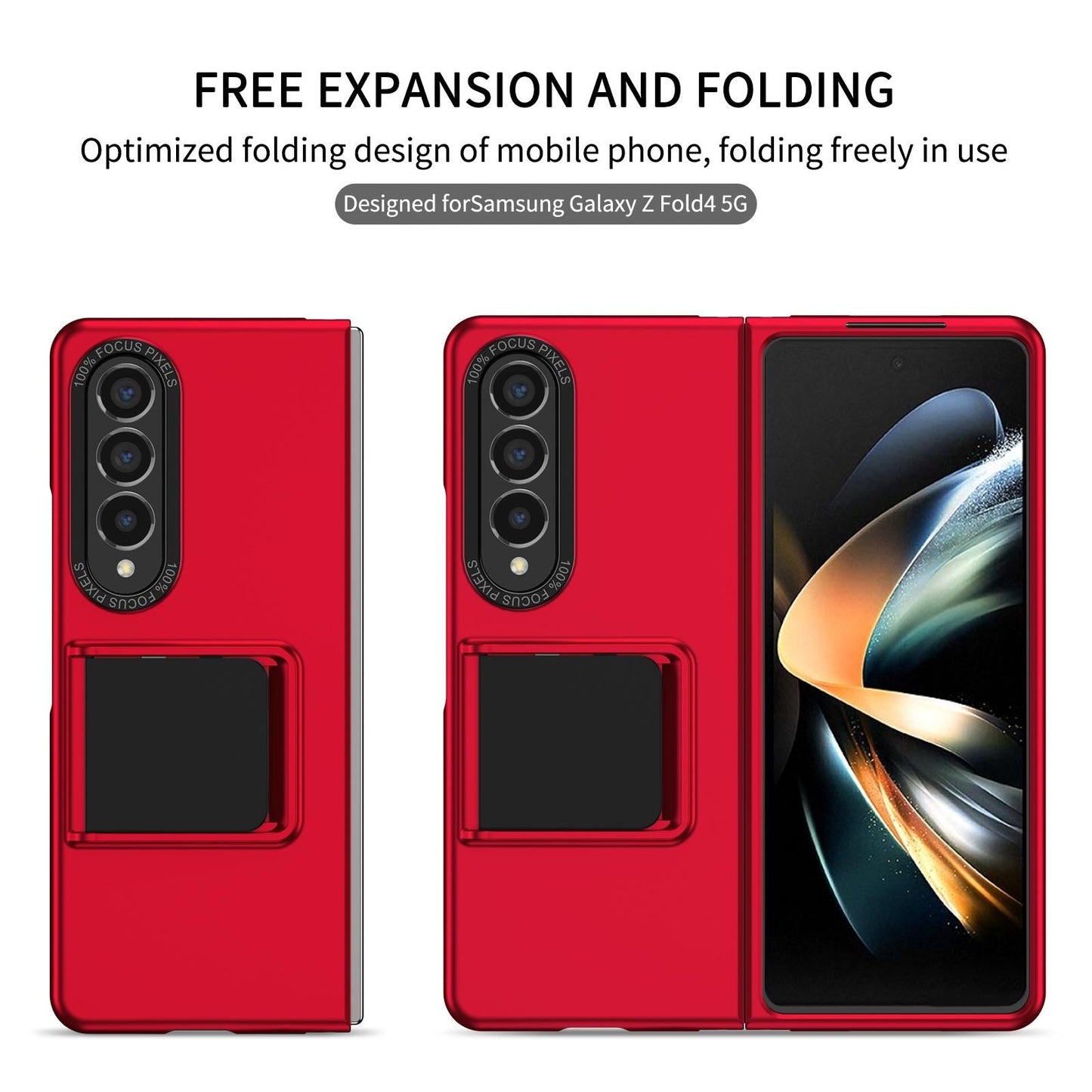 For Samsung Galaxy Z Fold4 5G Foldable 3D Design Phone Case - Wine Red