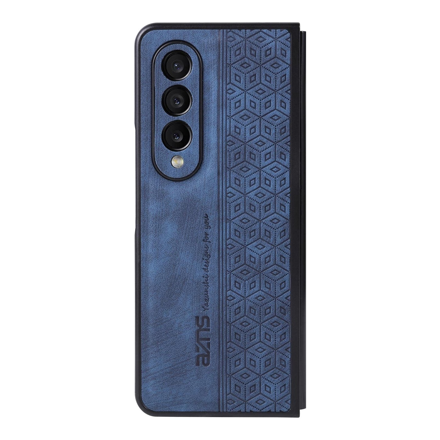 For Samsung Galaxy z Fold4 5G Embossed 3d Skin Texture Phone Case - Sleek Design - Sapphire Blue