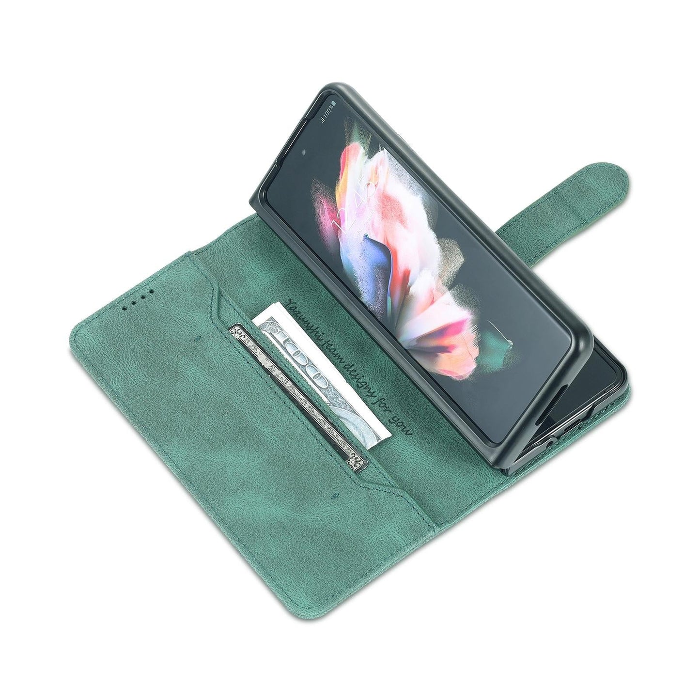For Samsung Galaxy Z Fold4 5G Horizontal Flip Tpu Phone Case - Green