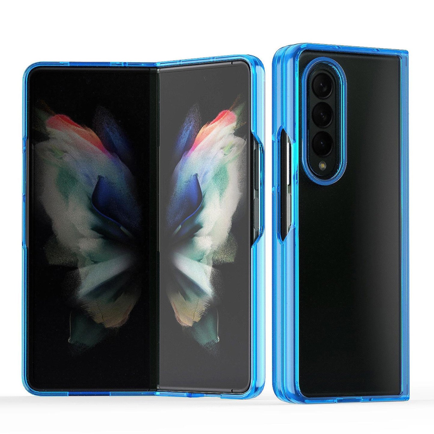 For Samsung Galaxy Z Fold4 5G Clear Acrylic Tpu Phone Case - Blue