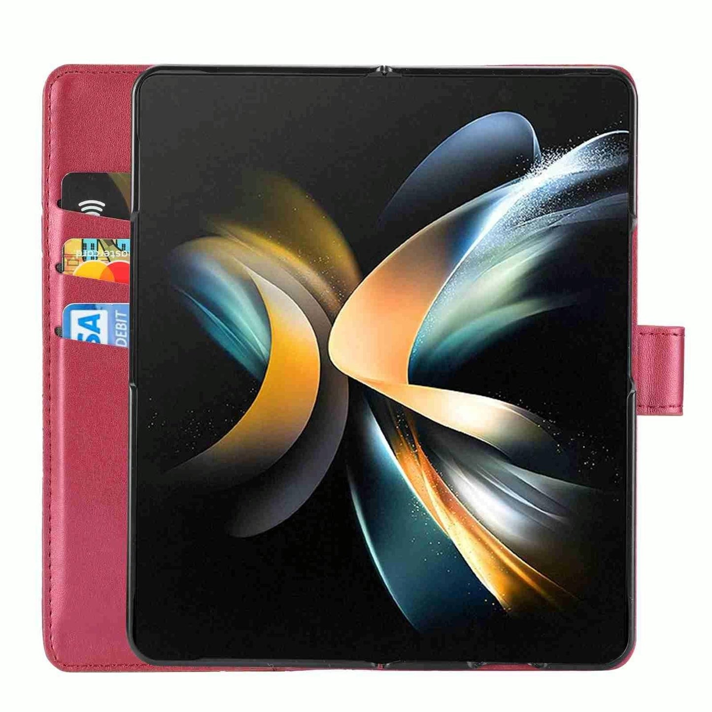 For Samsung Galaxy Z Fold4 5G Embossed Pu Leather Phone Case - Brown