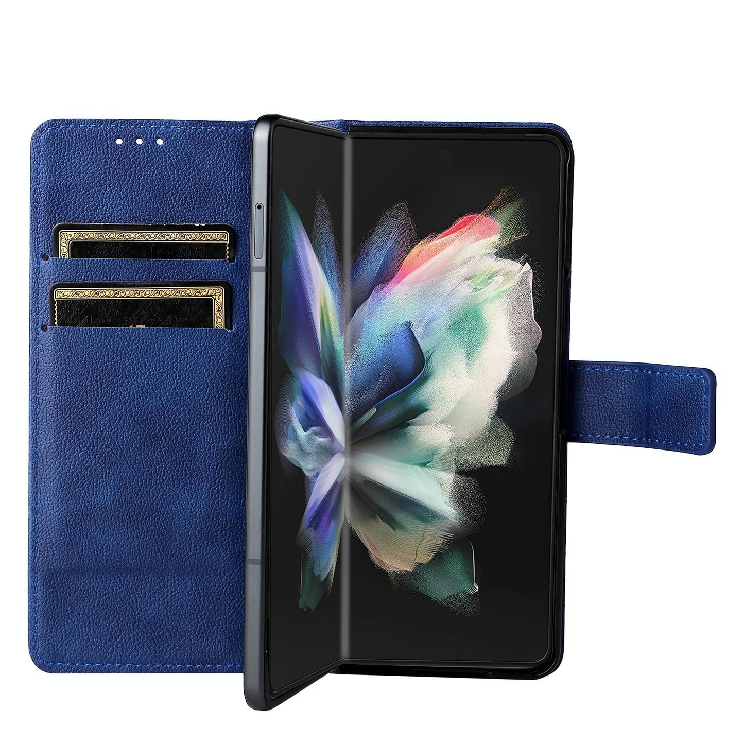 For Samsung Galaxy Z Fold4 5G Leather Flip Case With Pen Slot - Black