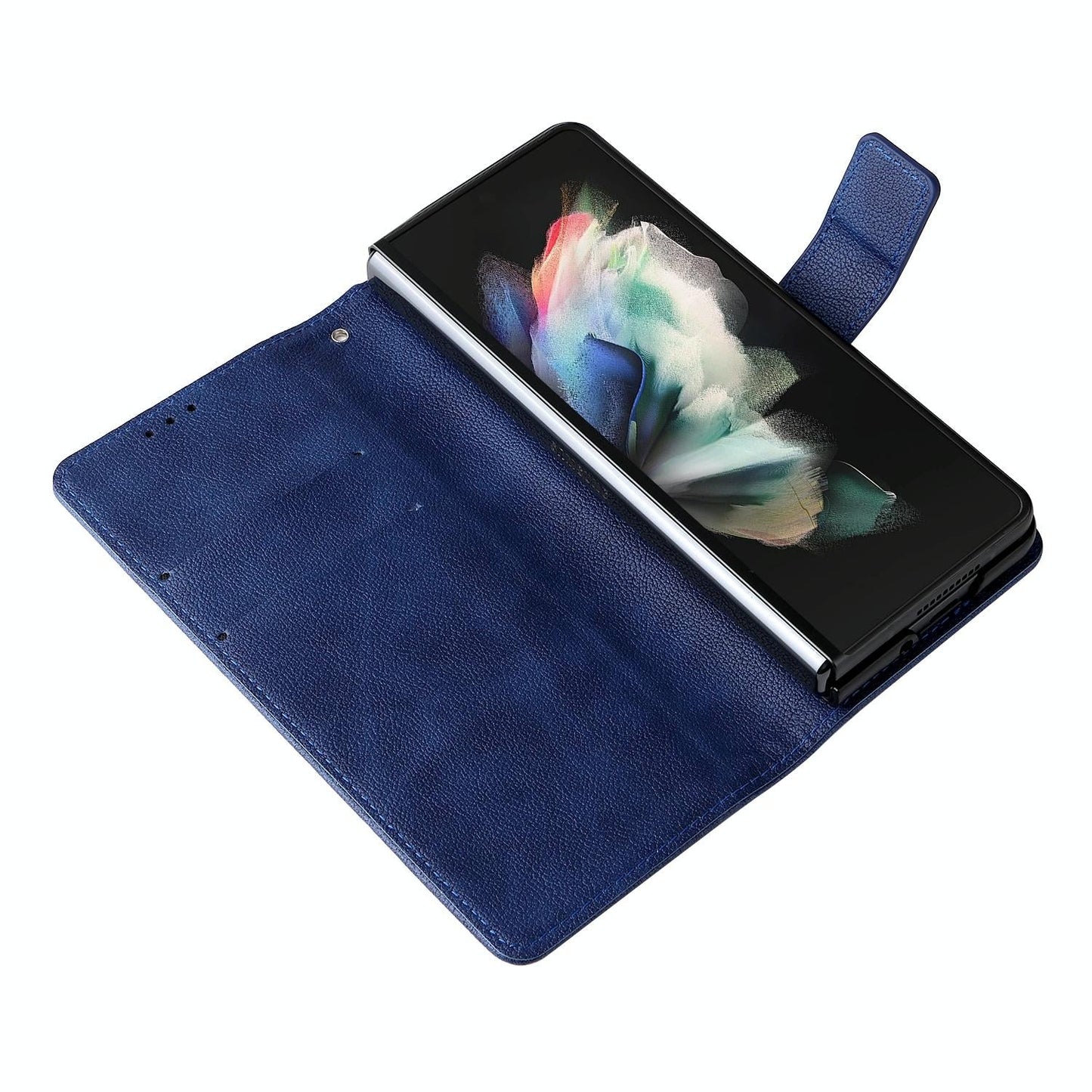 For Samsung Galaxy Z Fold4 5G Leather Flip Case With Pen Slot - Black