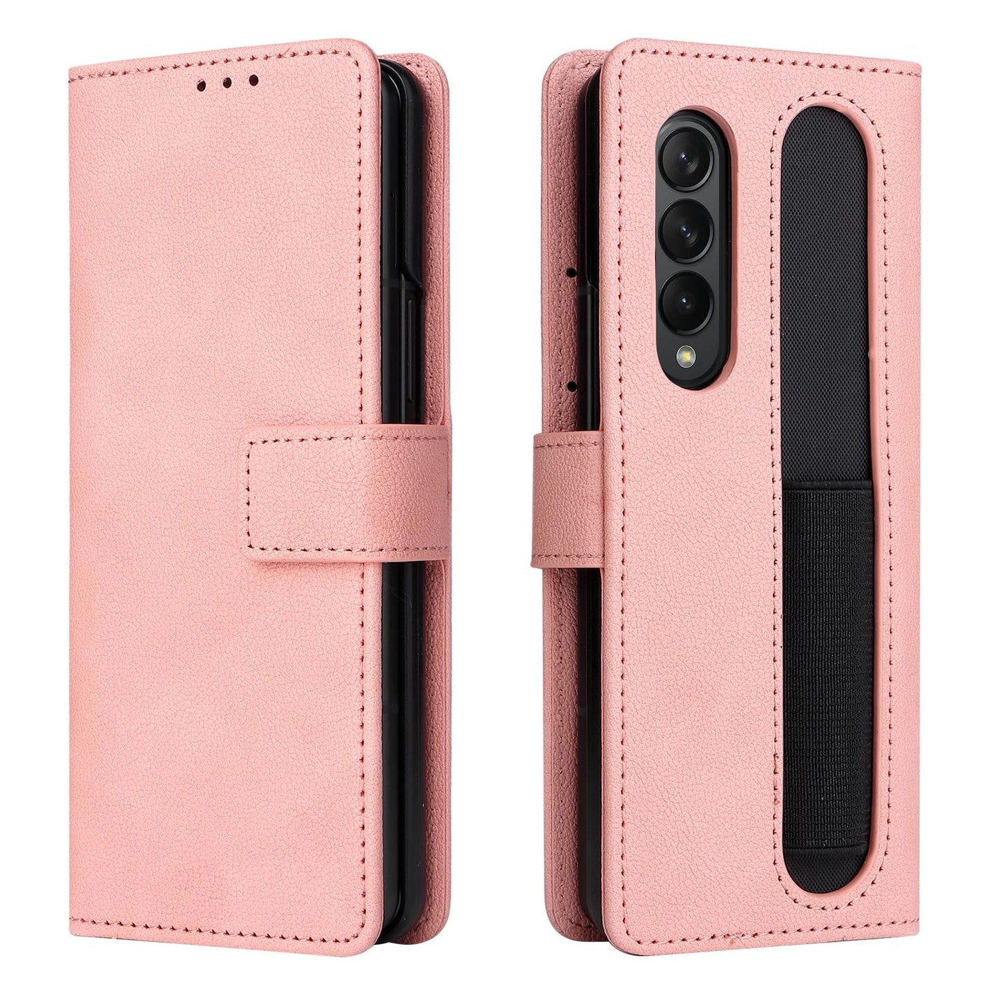 For Samsung Galaxy Z Fold4 5G Leather Flip Case With Pen Slot - Black
