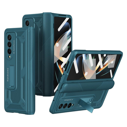 For Samsung Galaxy Z Fold4 5G Shockproof Secure Hinge Phone Case - Green