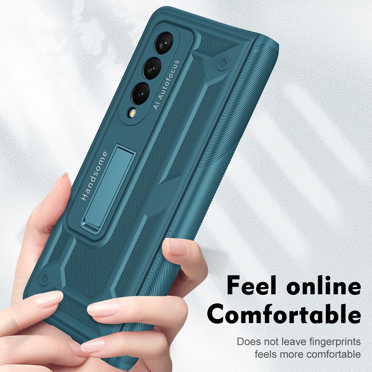 For Samsung Galaxy Z Fold4 5G Shockproof Secure Hinge Phone Case - Green