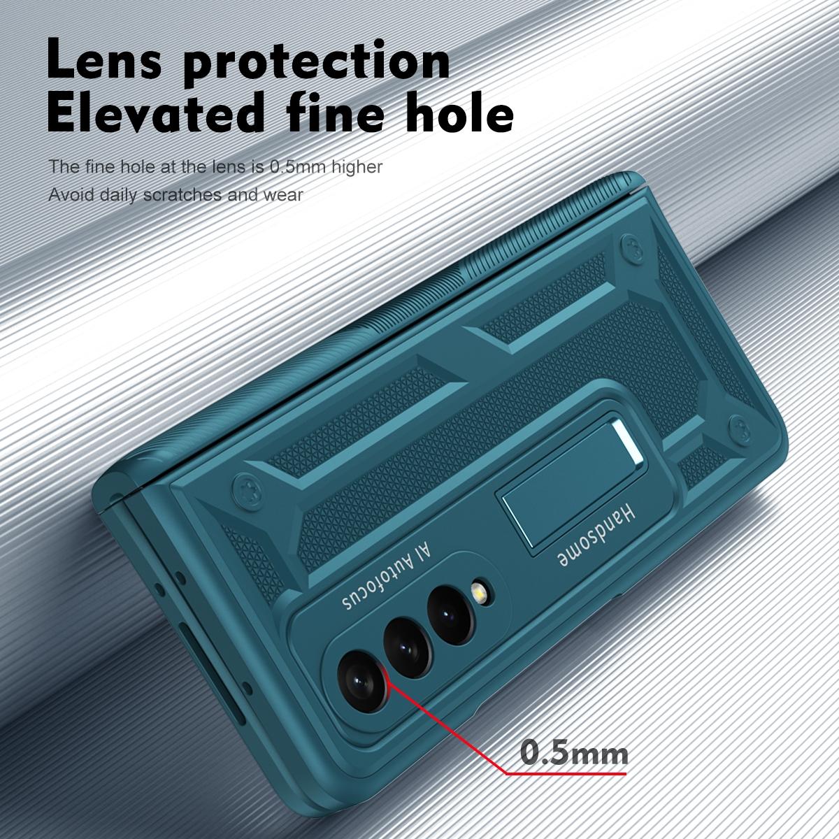 For Samsung Galaxy Z Fold4 5G Shockproof Secure Hinge Phone Case - Green