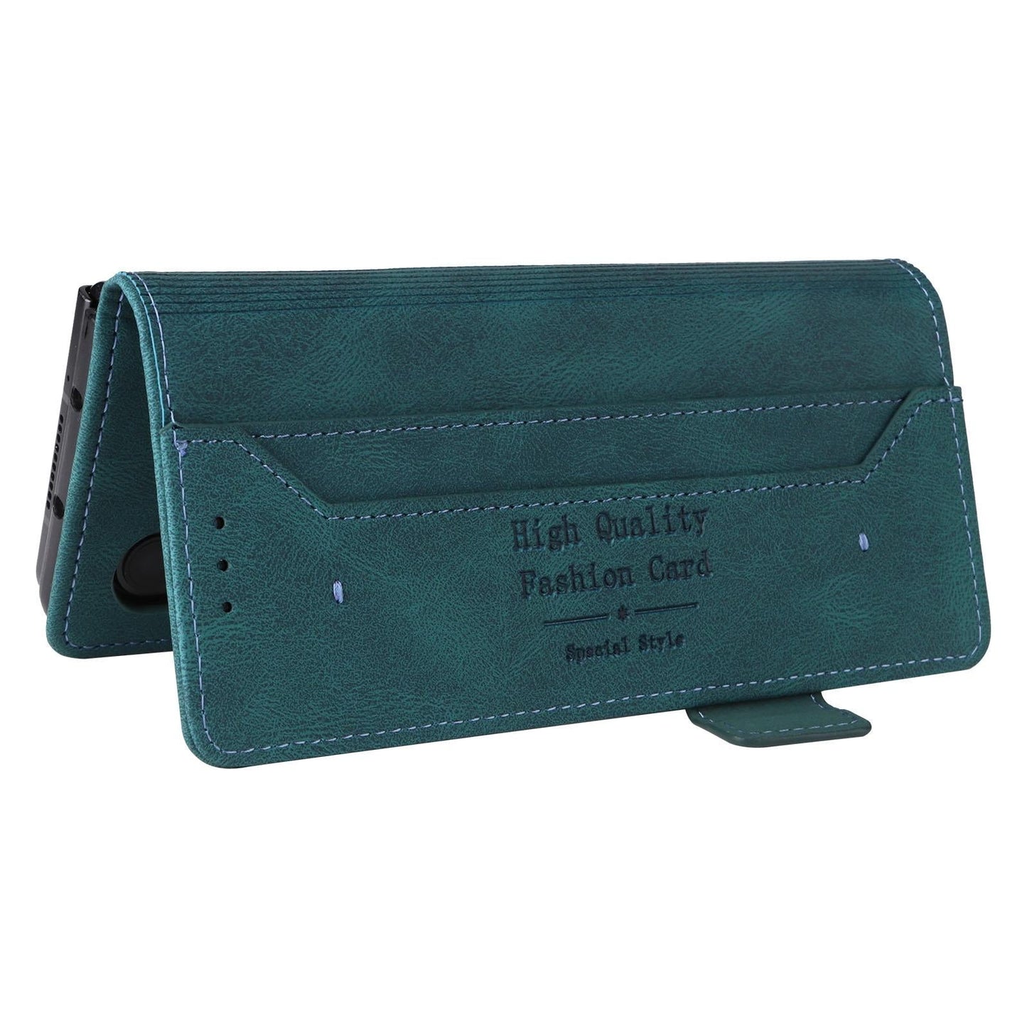 For Samsung Galaxy Z Fold4 5G Leather Flip Case With Magnetic Clasp - Green