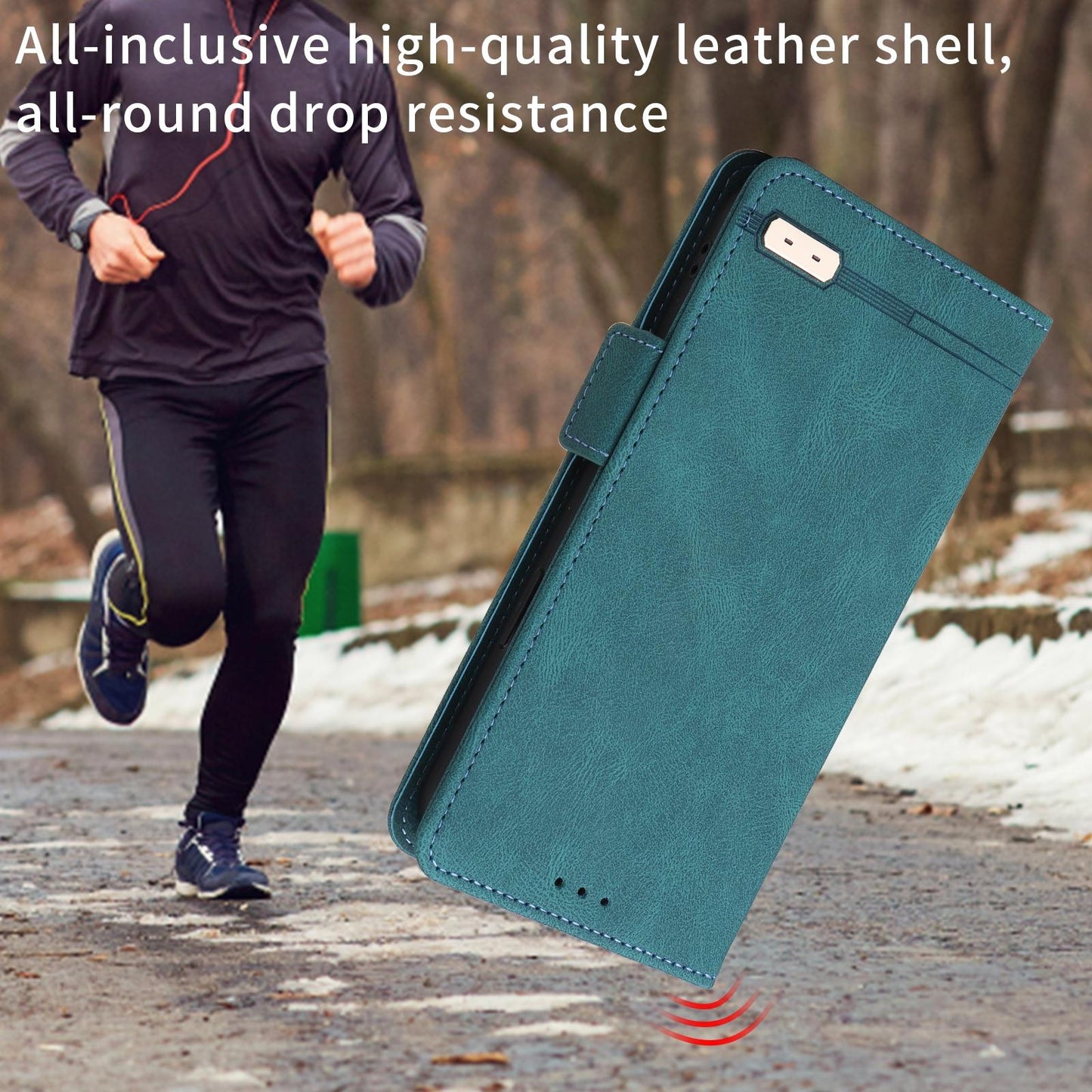 For Samsung Galaxy Z Fold4 5G Leather Flip Case With Magnetic Clasp - Green