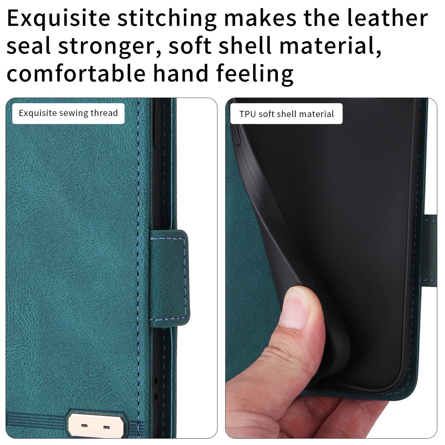 For Samsung Galaxy Z Fold4 5G Leather Flip Case With Magnetic Clasp - Green