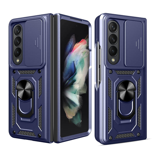 For Samsung Galaxy Z Fold4 5G Tpu Pc Case With Sliding Camera Cover - Blue