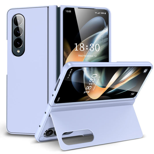 For Samsung Galaxy Z Fold4 5G Foldable Phone Case With Holder - Full Coverage - Light Purple