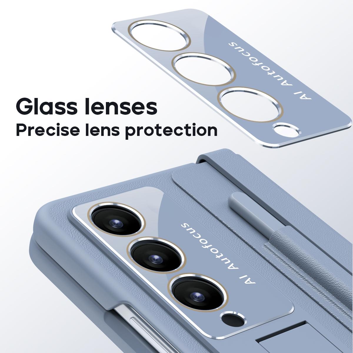 For Samsung Galaxy Z Fold4 5G Full Coverage Pc Case With Pen - Blue