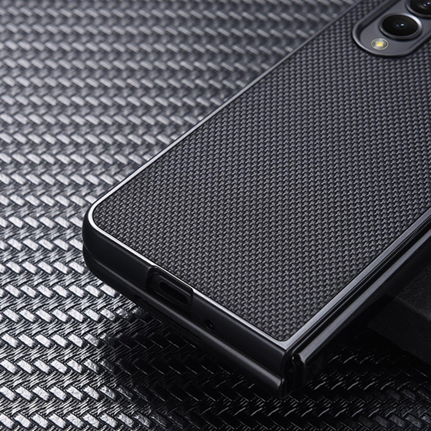 For Samsung Galaxy Z Fold4 5G Shockproof Nylon Phone Case - Black