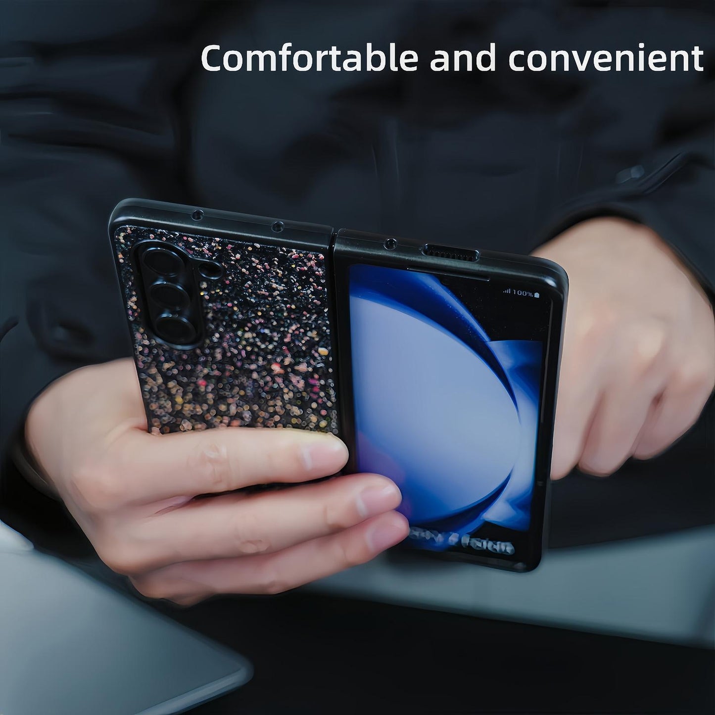 For Samsung Galaxy Z Fold4 5G Foldable Diamond Case - Compact And Stylish - Flash White