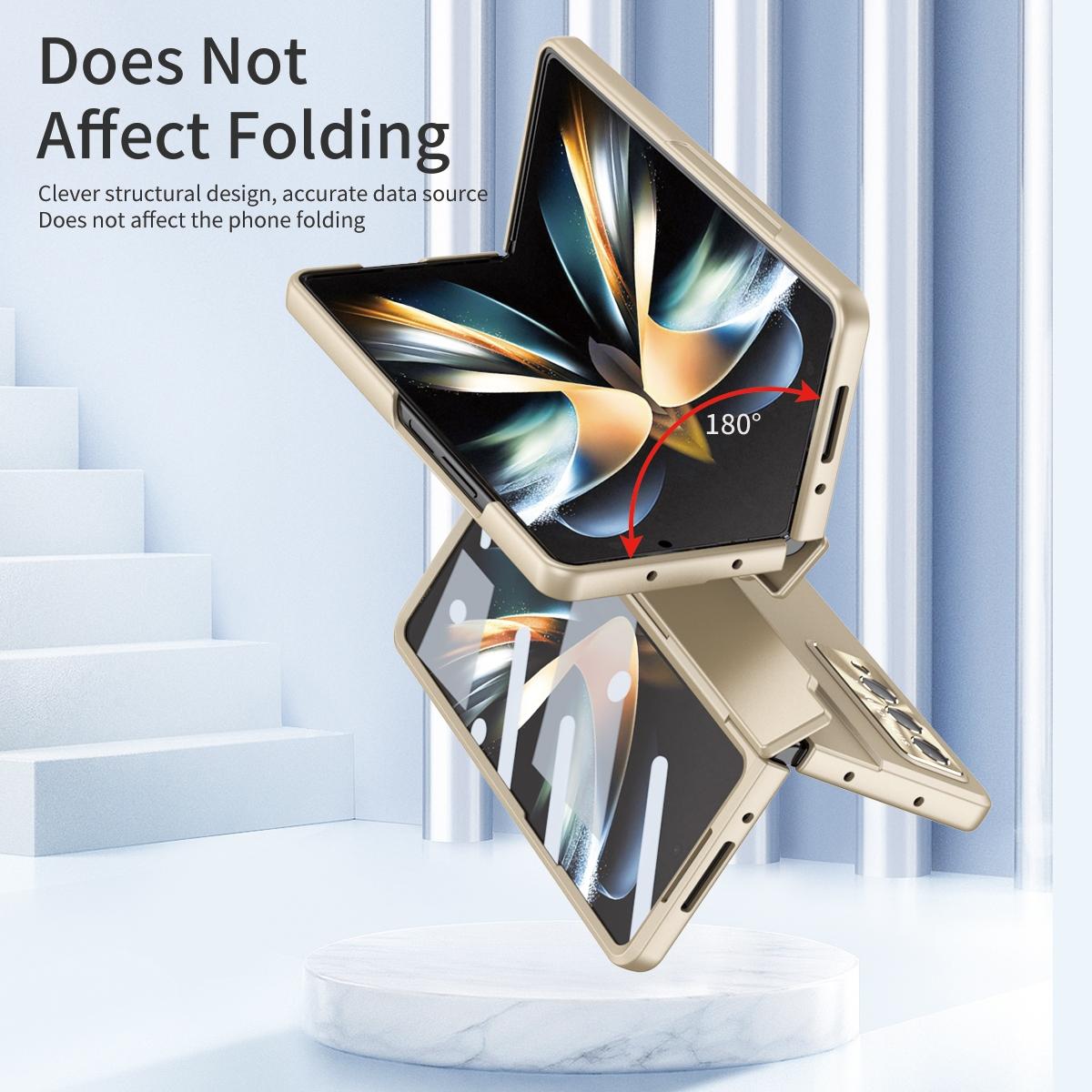 For Samsung Galaxy Z Fold4 5G Full Coverage Hinge Phone Case - Transparent