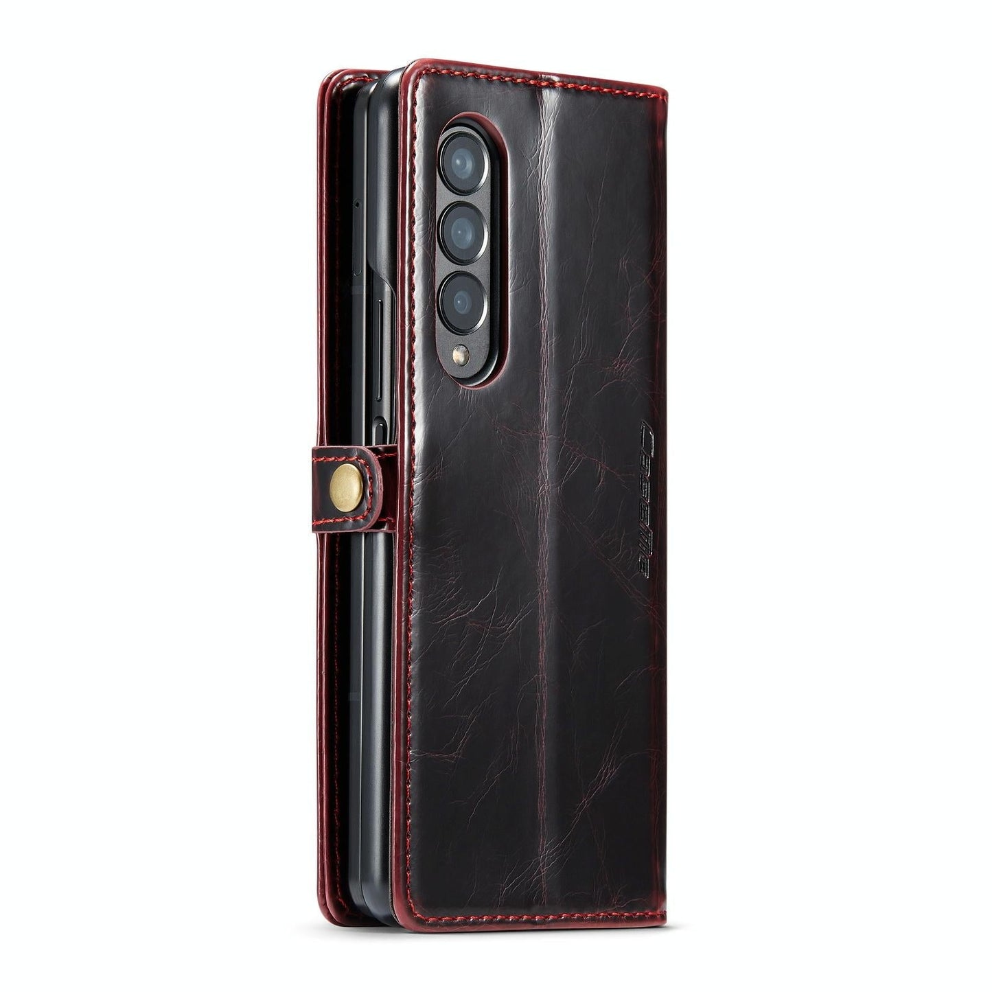 For Samsung Galaxy Z Fold4 5G Premium Crazy Horse Leather Phone Case - Rose Gold