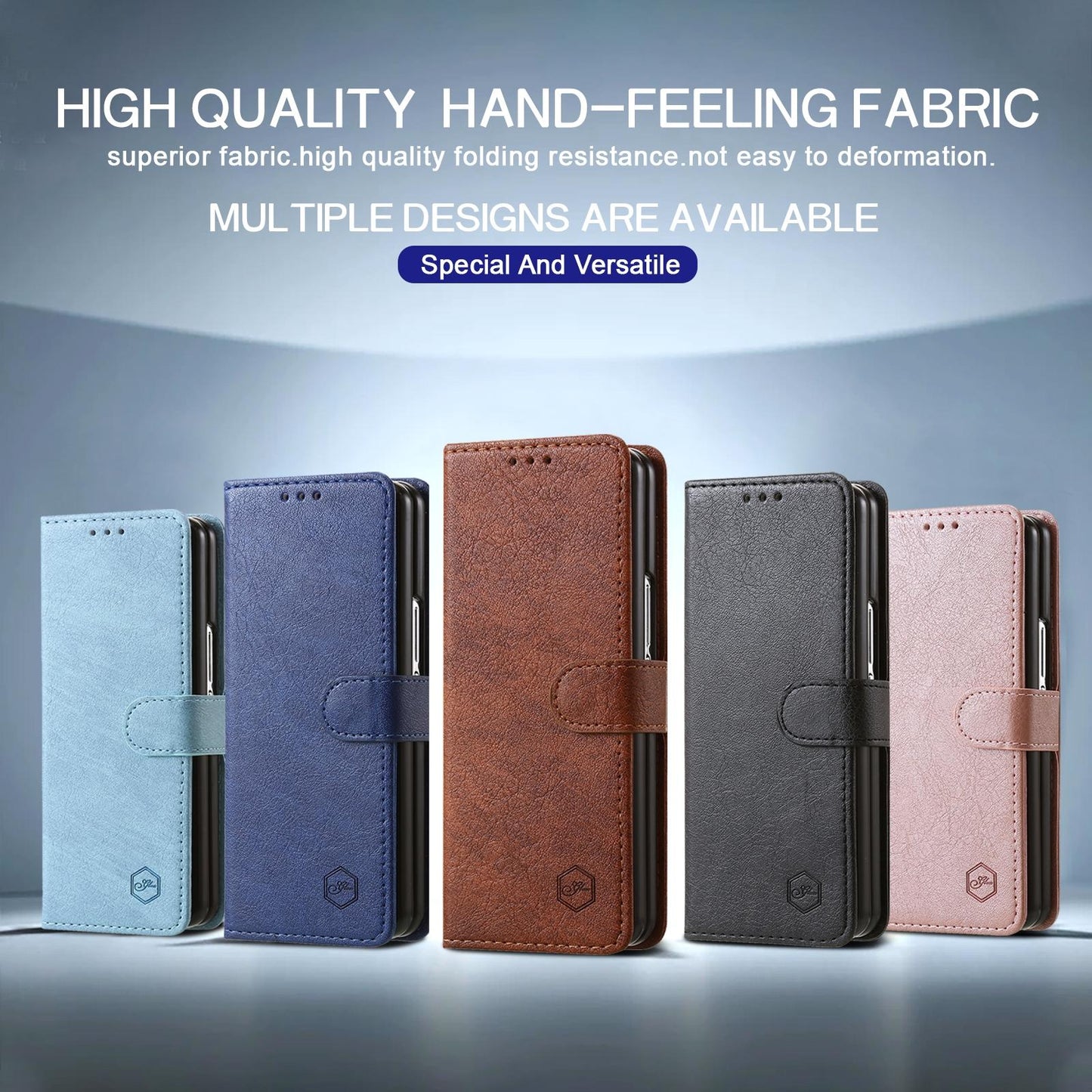 For Samsung Galaxy Z Fold4 5G Leather Texture Phone Case - Pu Tpu - Champagne