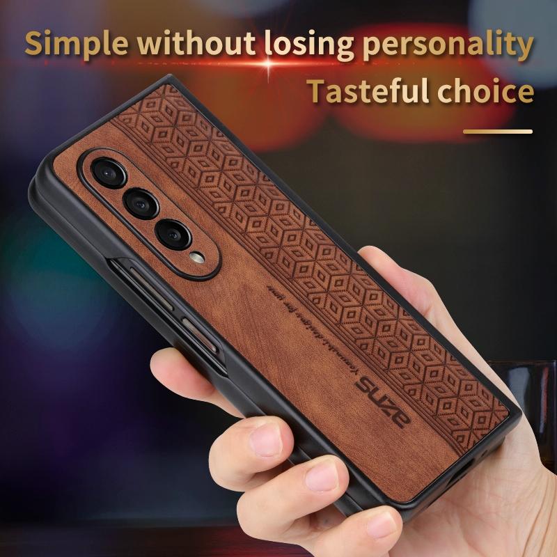 For Samsung Galaxy z Fold4 5G Embossed 3d Skin Texture Phone Case - Sleek Design - Purple