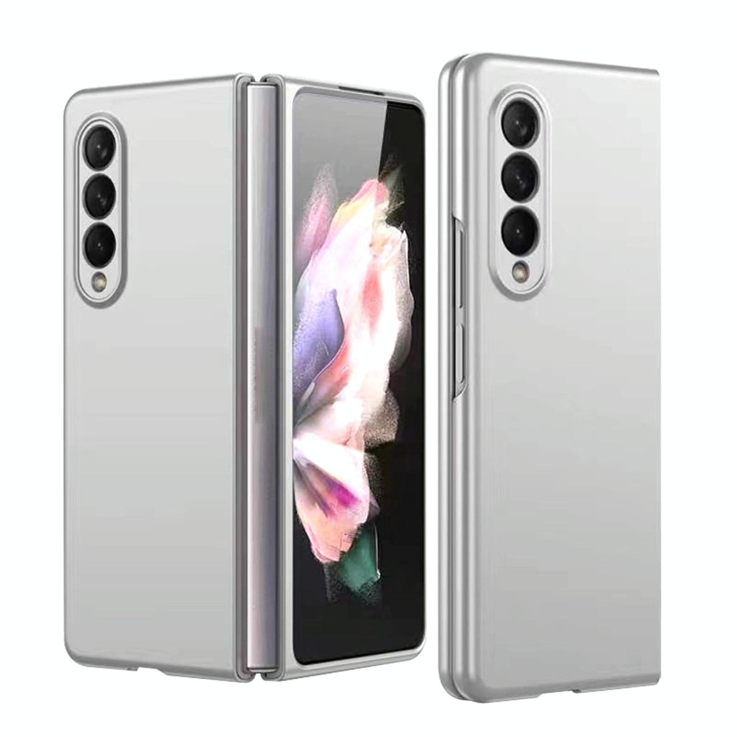 For Samsung Galaxy Z Fold4 5G Foldable Metal-Look Phone Case - Gold