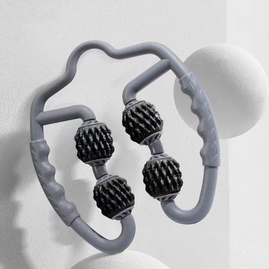 Muscle Massage Roller Foam Shaft For Yoga & Fitness - Fish Bones Type Space Gray