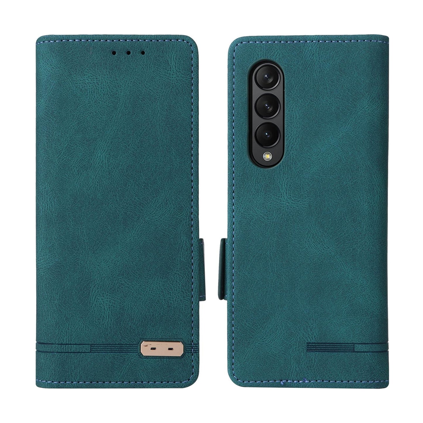 For Samsung Galaxy Z Fold4 5G Leather Flip Case With Magnetic Clasp - Brown