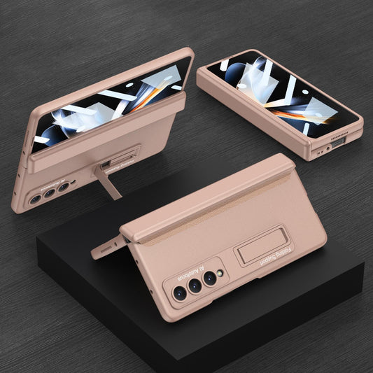 For Samsung Galaxy Z Fold4 5G Foldable Magnetic Hinge Case - Compact Design - Mist Gold