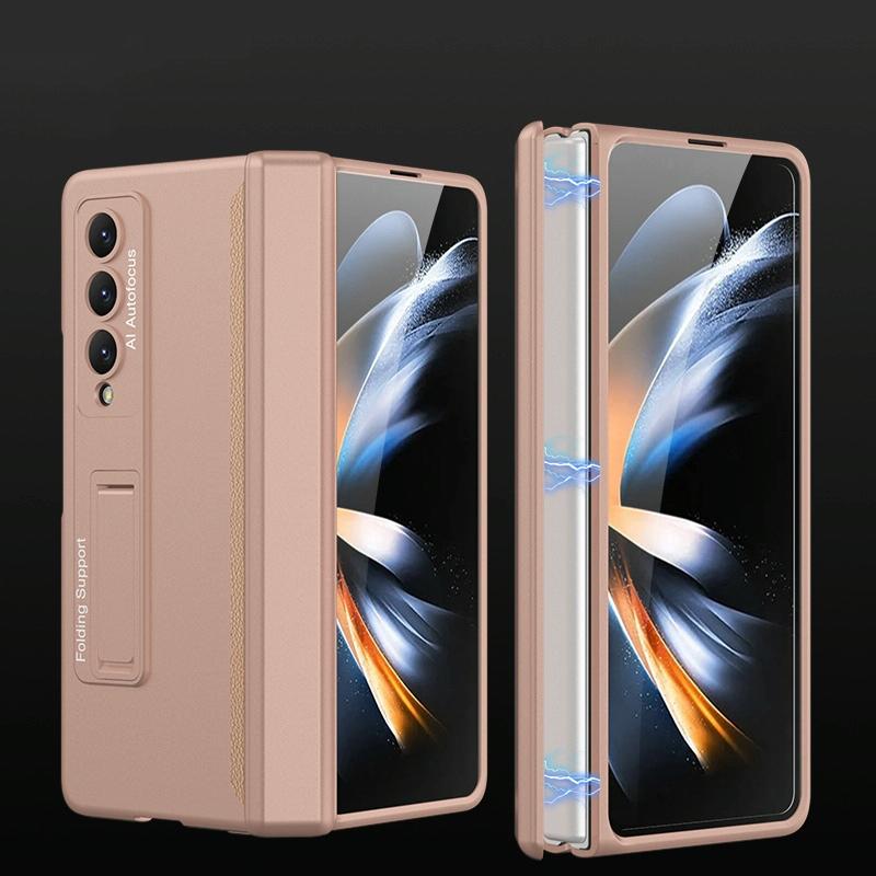 For Samsung Galaxy Z Fold4 5G Foldable Magnetic Hinged Case - Gold