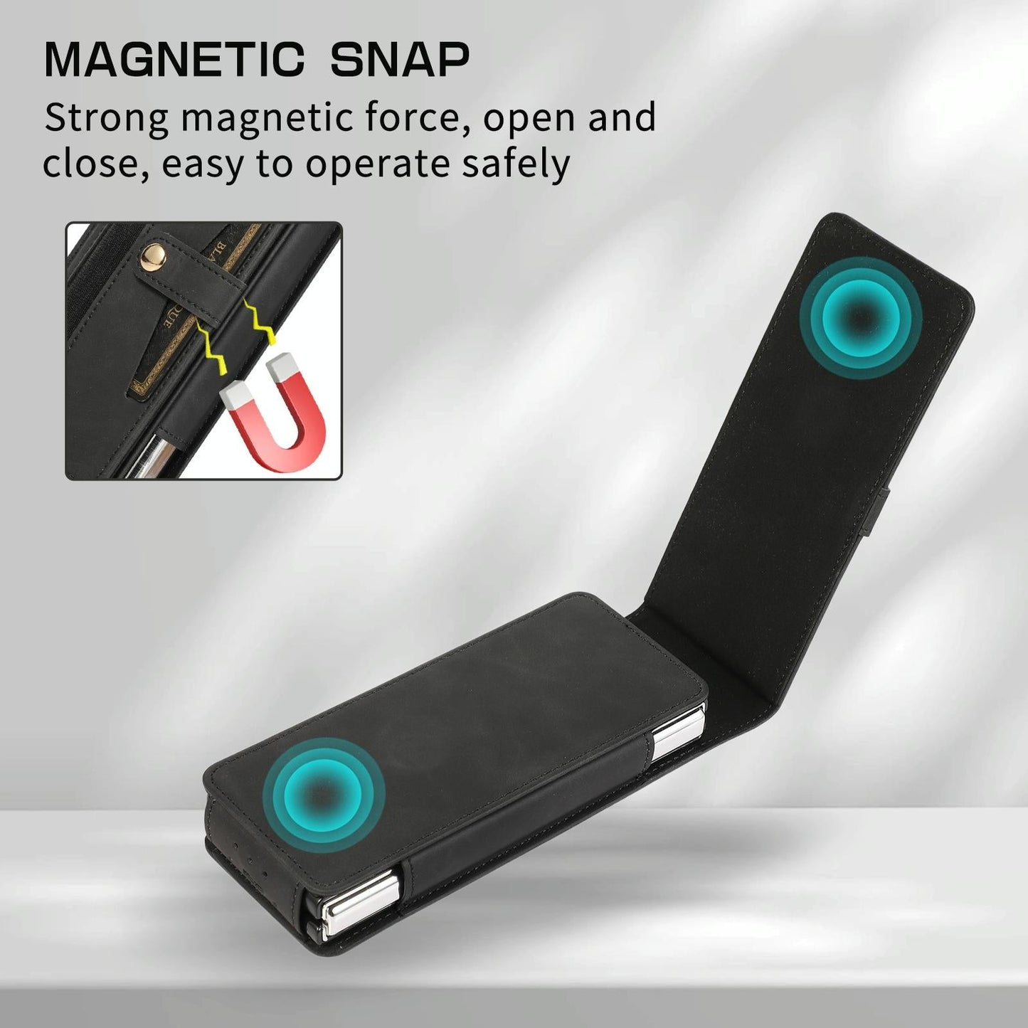 For Samsung Galaxy Z Fold4 5G Leather Folding Phone Case - Blue