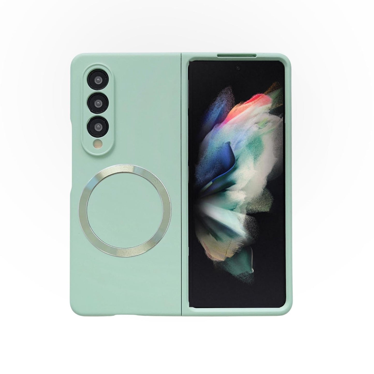For Samsung Galaxy Z Fold4 5G Magnetic Skin Case - Magsafe - Mint Green
