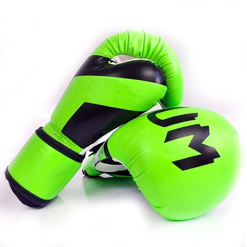Professional Boxing Gloves For Adult Training - 10Oz Muay Thai Fighting - Fluorescent Green