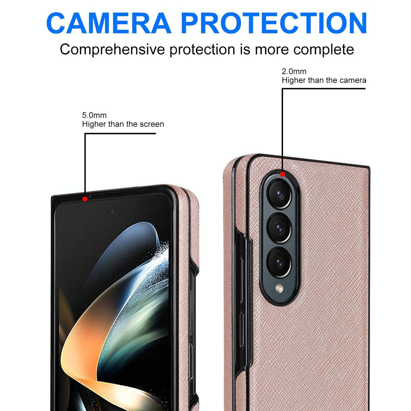 For Samsung Galaxy Z Fold4 5G Foldable Cross Pattern Phone Case - Compact Design - Purple