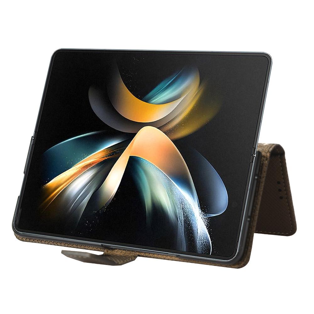 For Samsung Galaxy Z Fold4 5G Textured Leather Phone Case - Purple