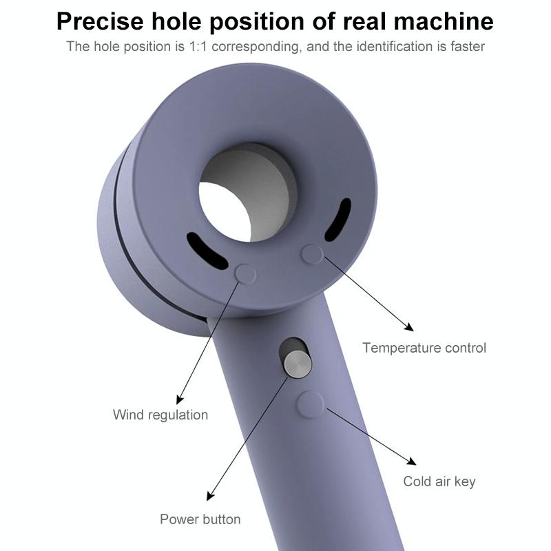 Shockproof Silicone Case For Dyson Hairdryer - Lavender Grey