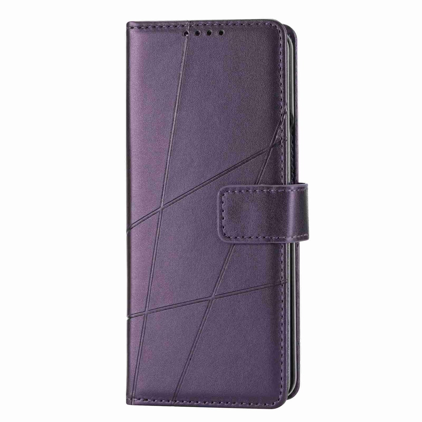 For Samsung Galaxy Z Fold4 5G Embossed Pu Leather Phone Case - Purple
