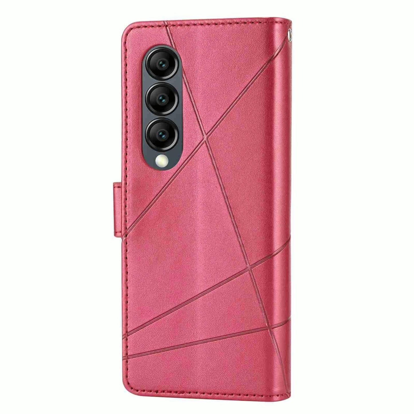 For Samsung Galaxy Z Fold4 5G Embossed Pu Leather Phone Case - Purple