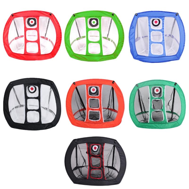 Foldable Square Golf Net for Indoor Practice - Green Black Net