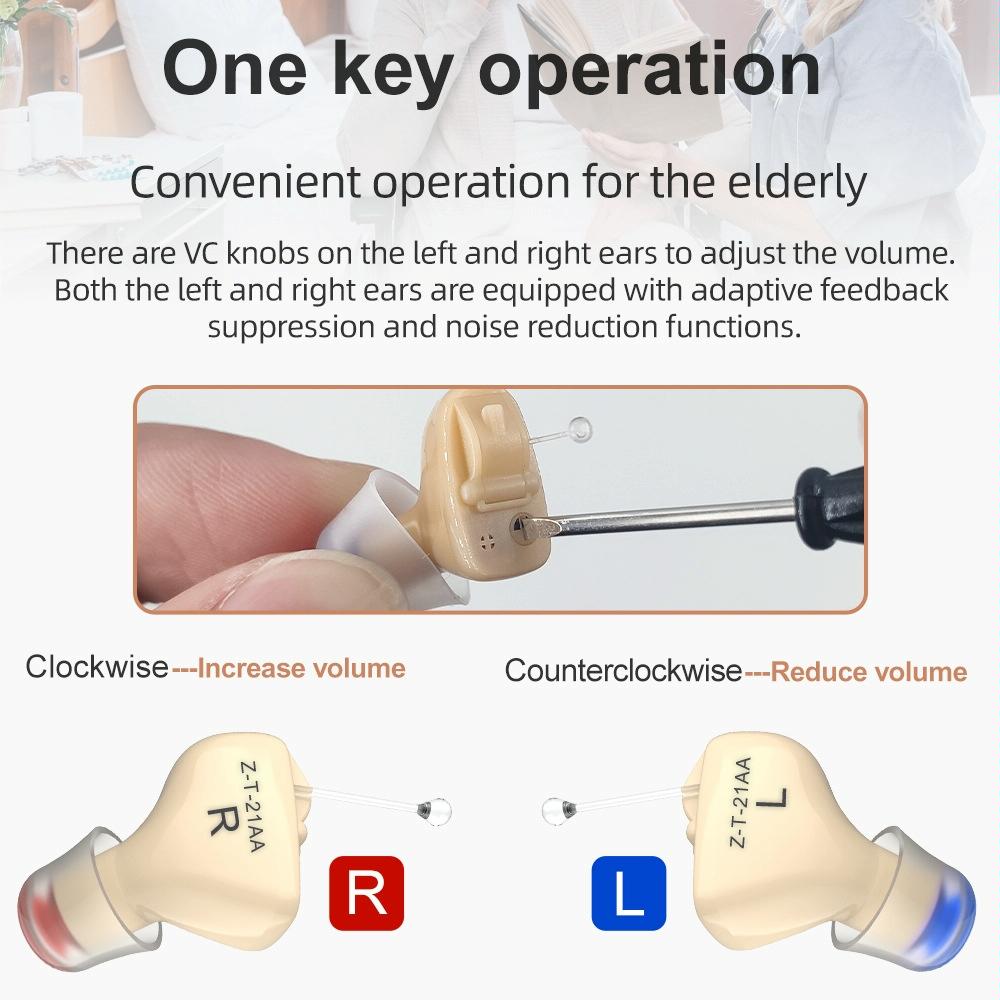 In Ear Hearing Aid For Elderly & Hearing Impaired - Skin Colour Right Ear