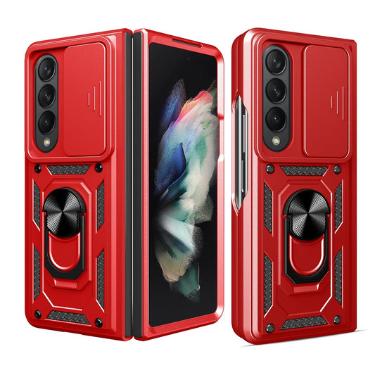 For Samsung Galaxy Z Fold4 5G Tpu Pc Case With Sliding Camera Cover - Red