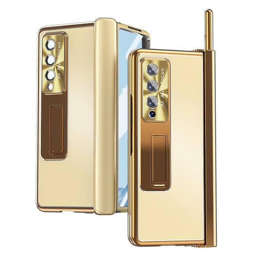 For Samsung Galaxy Z Fold4 5G Shockproof Aluminum Double Hinge Case - Champagne Gold