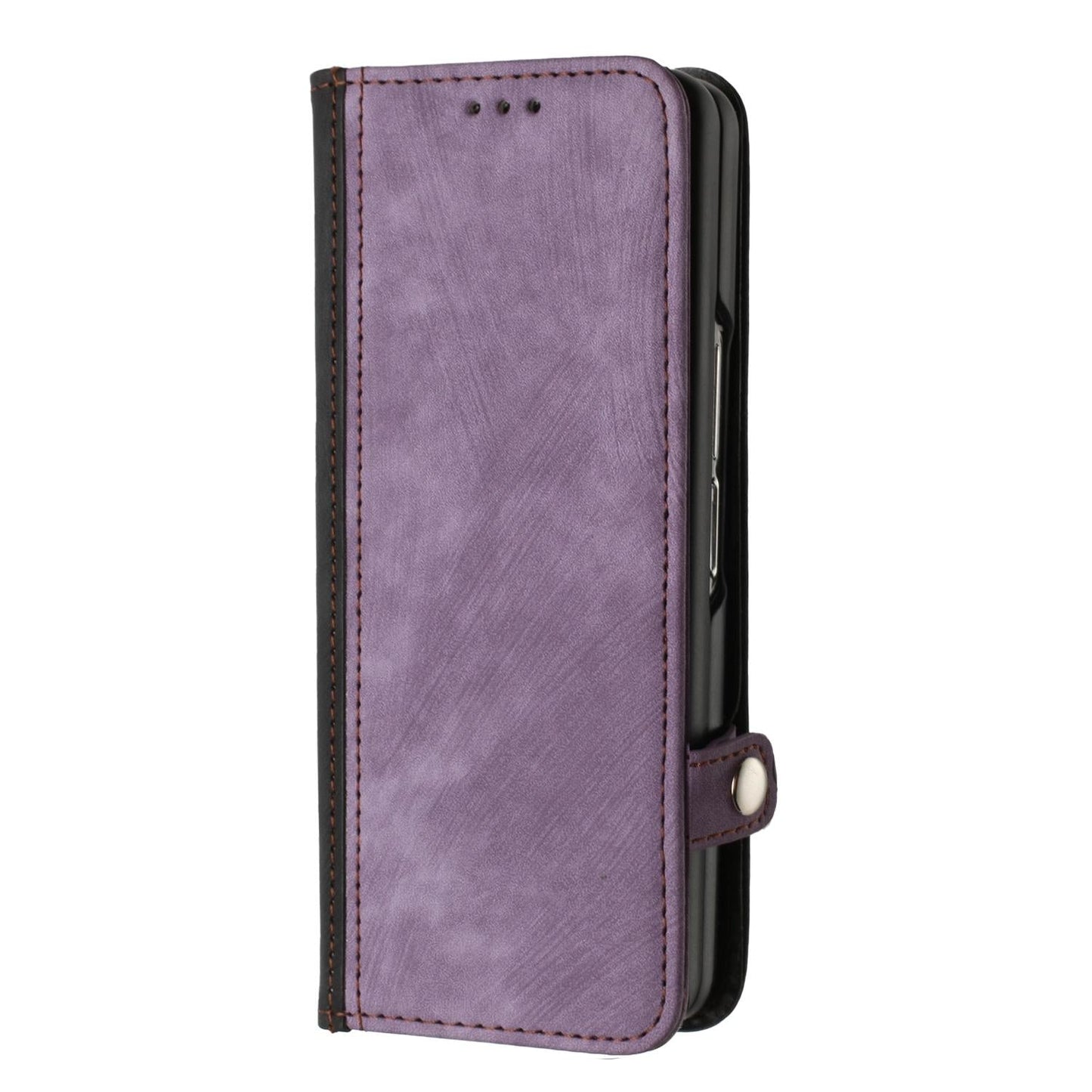 For Samsung Galaxy Z Fold4 5G Leather Phone Case With Side Buckle - Pink
