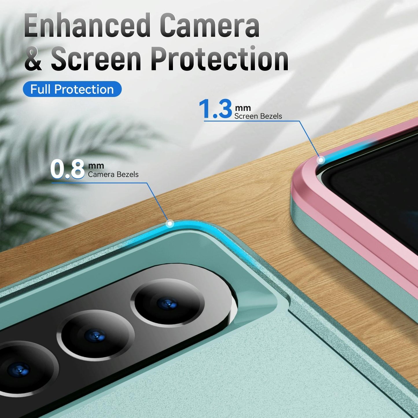 For Samsung Galaxy Z Fold4 5G Shockproof Pc Tpu Case - Green + Pink