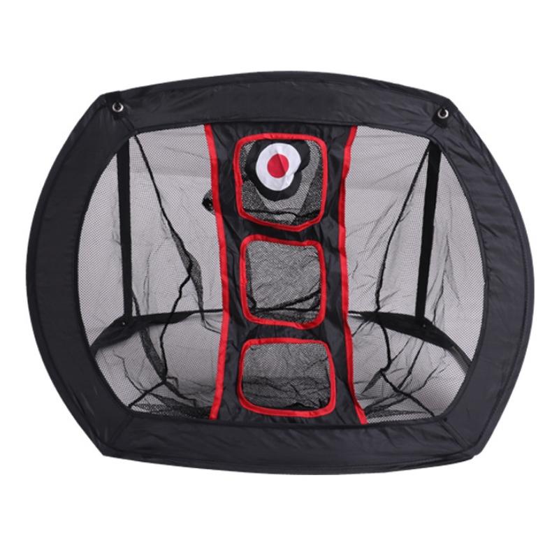 Foldable Square Golf Net for Indoor Practice - Black Red Net