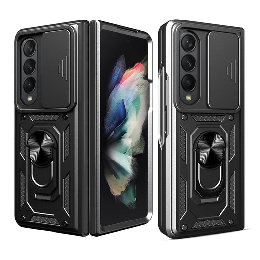 For Samsung Galaxy Z Fold4 5G Tpu Pc Case With Sliding Camera Cover - Black