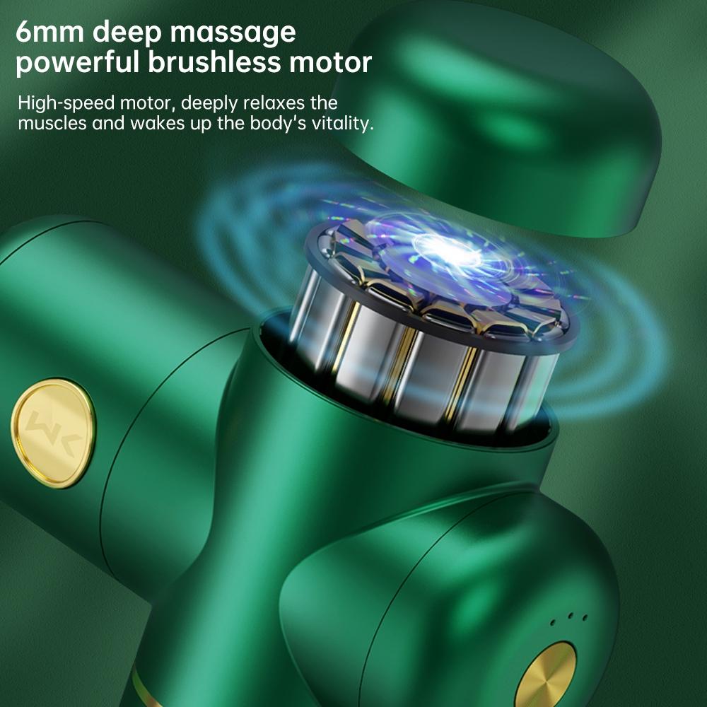 4-Head Portable Muscle Massage Gun For Sports - Green