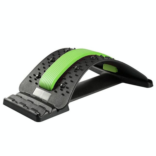 Back Pain Relief Device Lumbar Traction Stretcher - Black + Green