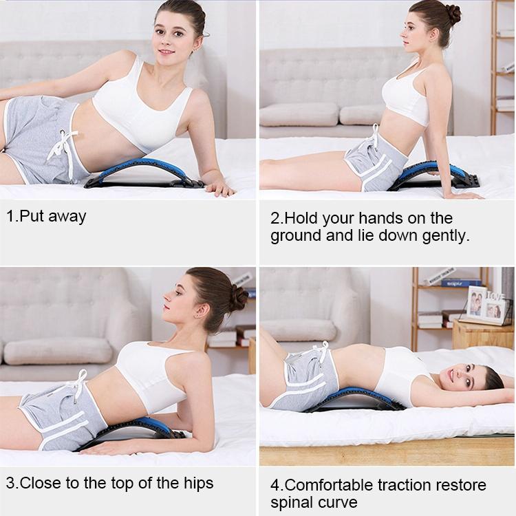 Back Pain Relief Device Lumbar Traction Stretcher - White + Green