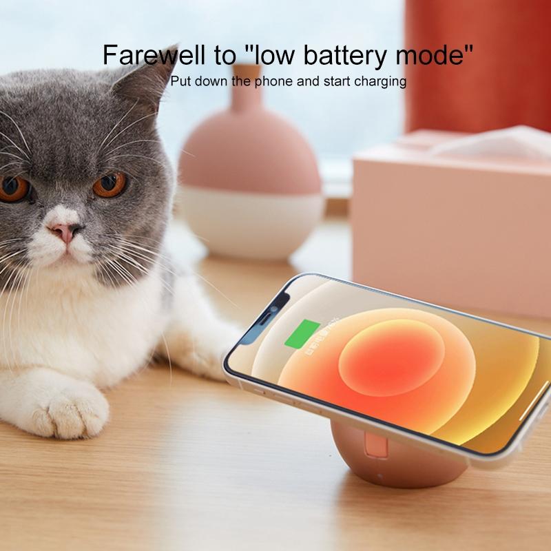 Adorable Magnetic Cat Wireless Charger Stand - Grey