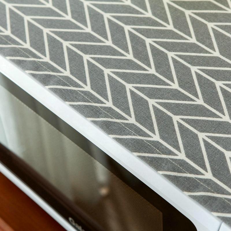 Universal Cotton Linen Microwave Dust Cover - Blue And White Porcelain