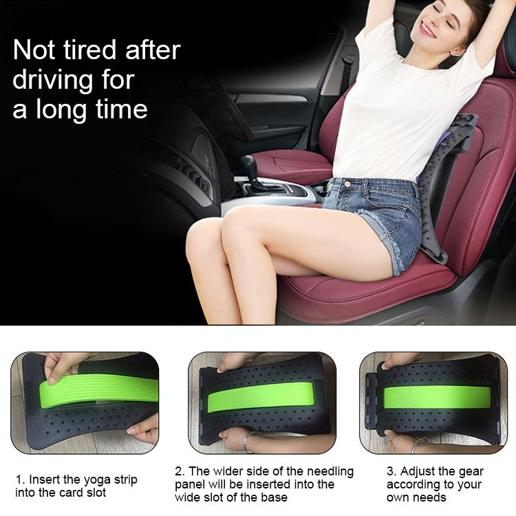 Back Pain Relief Device Lumbar Traction Stretcher - Black Purple